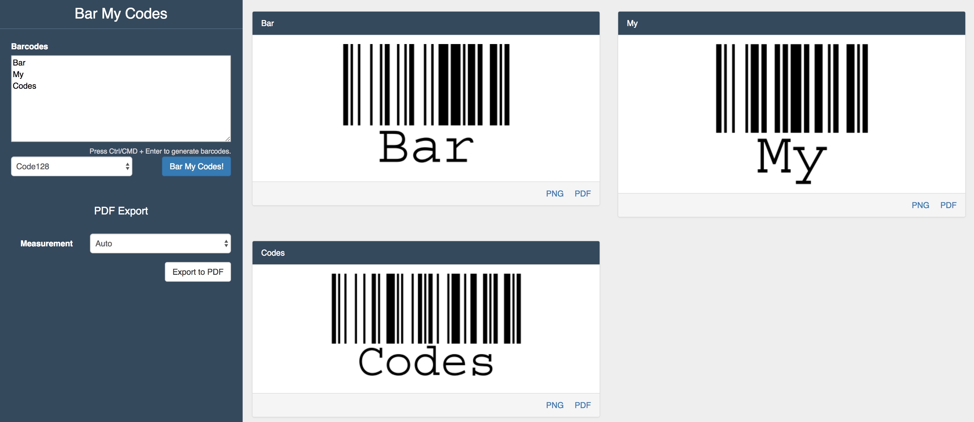 Bar My Codes